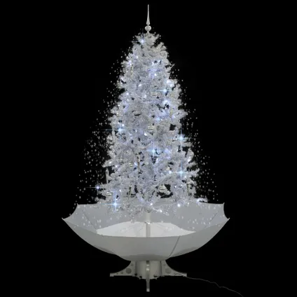 vidaXL Kerstboom sneeuwend met paraplubasis 190 cm wit 3
