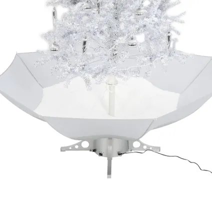 vidaXL Kerstboom sneeuwend met paraplubasis 190 cm wit 8