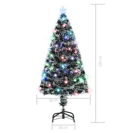 vidaXL Kerstboom met LED en standaard 120 cm glasvezel 8