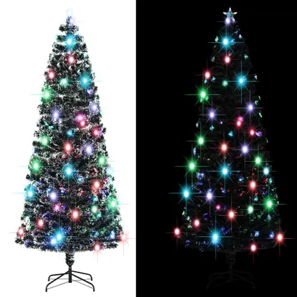 vidaXL Kerstboom met LED en standaard 240 cm glasvezel