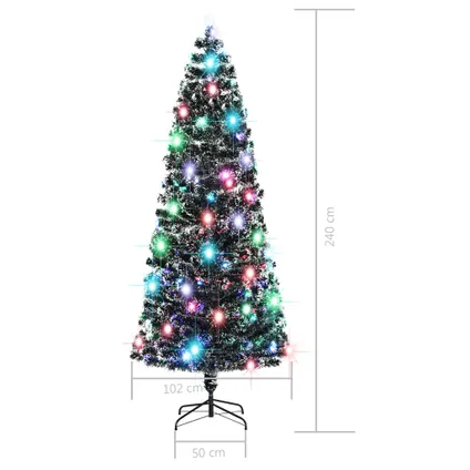vidaXL Kerstboom met LED en standaard 240 cm glasvezel 7