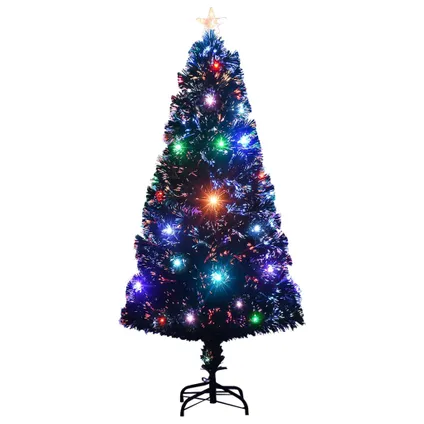 vidaXL Kerstboom met LED en standaard 120 cm glasvezel 2