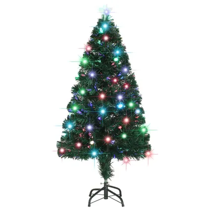vidaXL Kerstboom met LED en standaard 120 cm glasvezel 3