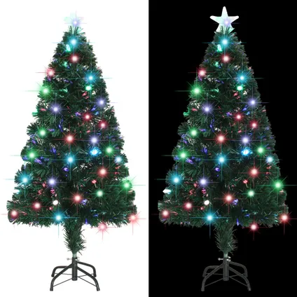vidaXL Kerstboom met LED en standaard 120 cm glasvezel 4