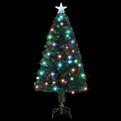vidaXL Kerstboom met LED en standaard 120 cm glasvezel 5