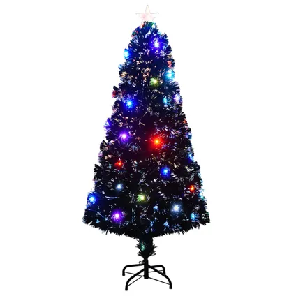 vidaXL Kerstboom met LED en standaard 150 cm glasvezel 2