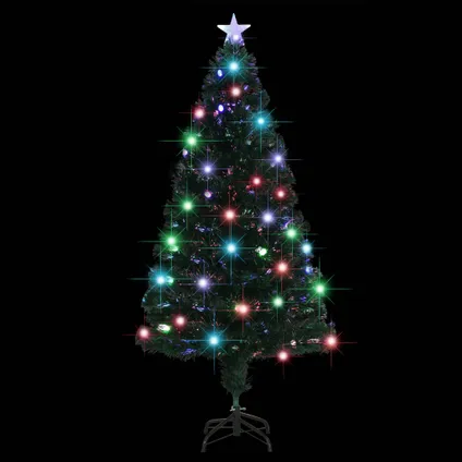 vidaXL Kerstboom met LED en standaard 150 cm glasvezel 5