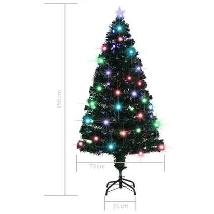 vidaXL Kerstboom met LED en standaard 150 cm glasvezel 10