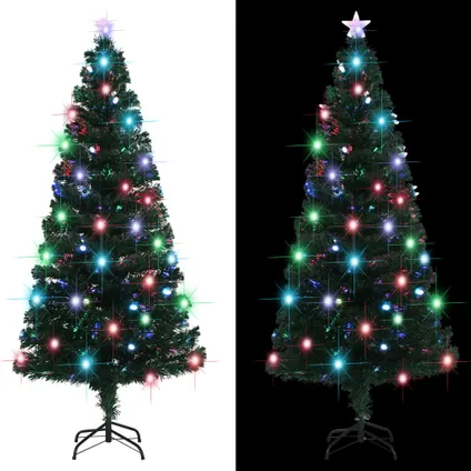 vidaXL Kerstboom met LED en standaard 180 cm glasvezel 4