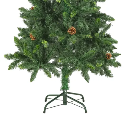VidaXL kunstkerstboom met dennenappels 150cm groen 4