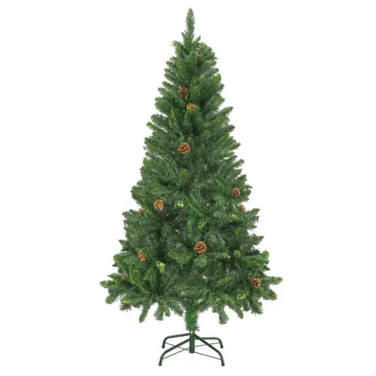 VidaXL kunstkerstboom met dennenappels 150cm groen 5