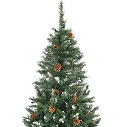 vidaXL Kunstkerstboom met dennenappels en wit glitter 150 cm 3