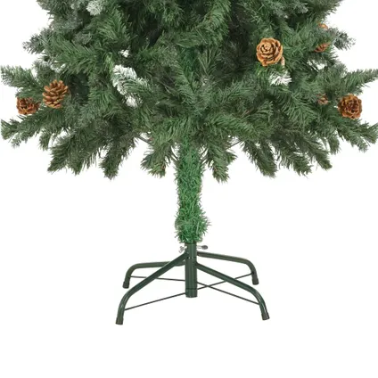 vidaXL Kunstkerstboom met dennenappels en wit glitter 150 cm 6