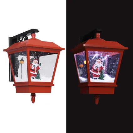 vidaXL Kerstwandlamp met LED-lampjes en kerstman 40x27x45 cm rood 2