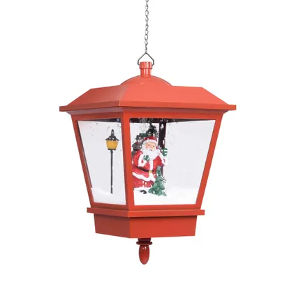 vidaXL Kersthanglamp met LED-lamp en kerstman 27x27x45 cm rood 3