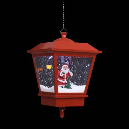 vidaXL Kersthanglamp met LED-lamp en kerstman 27x27x45 cm rood 6