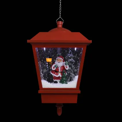 vidaXL Kersthanglamp met LED-lamp en kerstman 27x27x45 cm rood 7