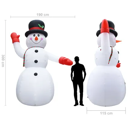 VidaXL sneeuwpop opblaasbaar met LED lampjes IP44 300cm 6