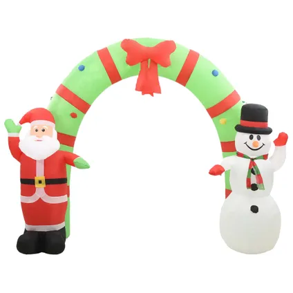 vidaXL Arche gonflable avec Père Noël et bonhomme de neige LED