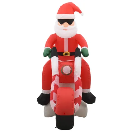 VidaXL kerstman opblaasbaar op motorfiets LED IP44 160cm  3