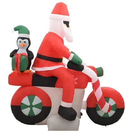 VidaXL kerstman opblaasbaar op motorfiets LED IP44 160cm  4