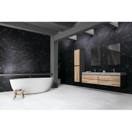 Wand- en vloertegel Sol Marmore Marquinia - Keramiek - Zwart - 60x60cm - Pakket inhoud 1,08m² 2