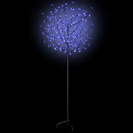 vidaXL Sapin de Noël 200 LED blanc bleu Cerisier en fleurs 180 cm 4