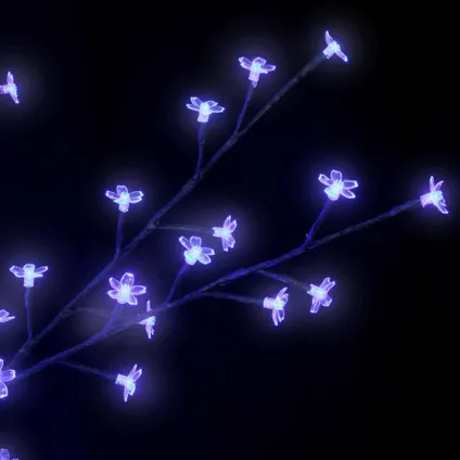 vidaXL Sapin de Noël 200 LED blanc bleu Cerisier en fleurs 180 cm 6