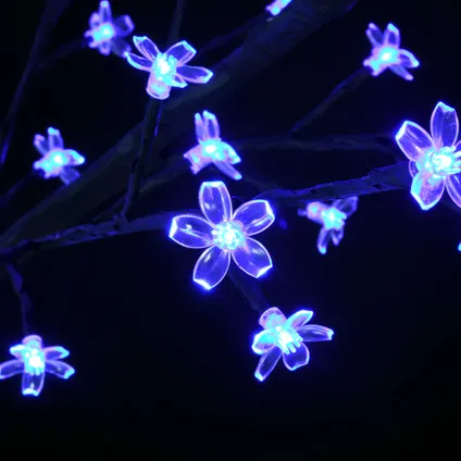 vidaXL Sapin de Noël 200 LED blanc bleu Cerisier en fleurs 180 cm 7
