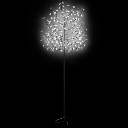 vidaXL Sapin de Noël 220 LED blanc froid Cerisier en fleurs 220 4