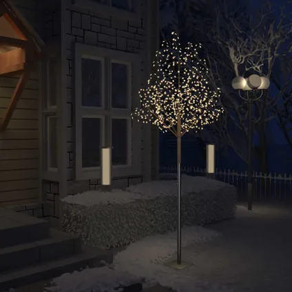 vidaXL Kerstboom 600 LED's warmwit licht kersenbloesem 300 cm 2