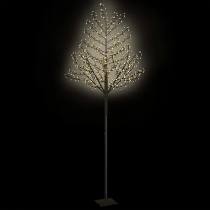vidaXL Sapin de Noël 600 LED blanc chaud Cerisier en fleurs 300 4