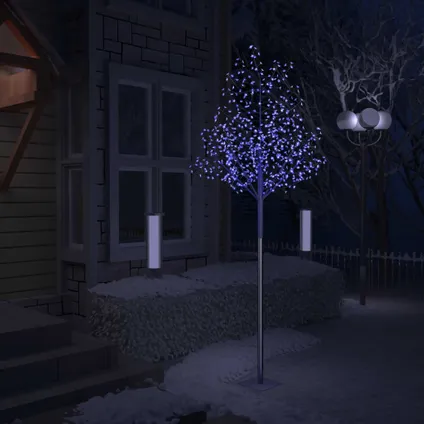 vidaXL Kerstboom 600 LED's blauw licht kersenbloesem 300 cm 2