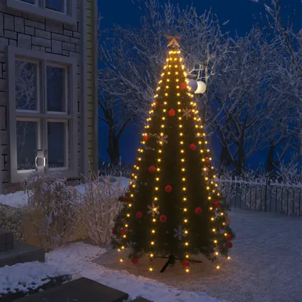 Negen rollen Slim VidaXL kerstboom netverlichting met 250 LED lampjes IP44 250cm