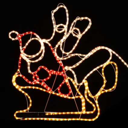 vidaXL Cordon lumineux de Noël 4 rennes et traîneau 1548 LED 4