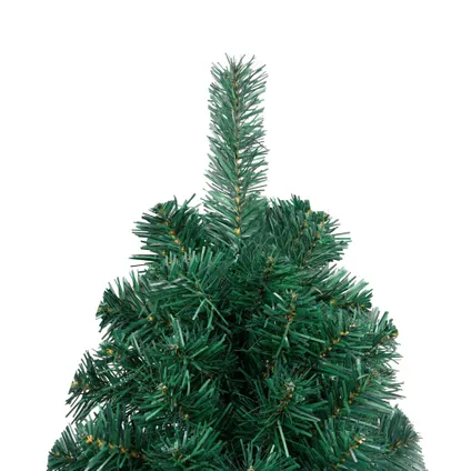 vidaXL Kunstkerstboom met standaard half 180 cm PVC groen 5