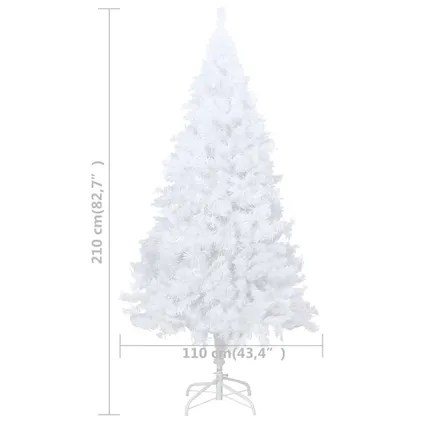 vidaXL Kunstkerstboom met dikke takken 210 cm PVC wit 6