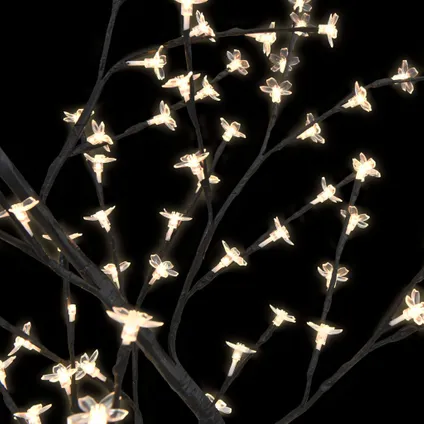 vidaXL Sapin de Noël 128 LED blanc chaud Cerisier en fleurs 120 5