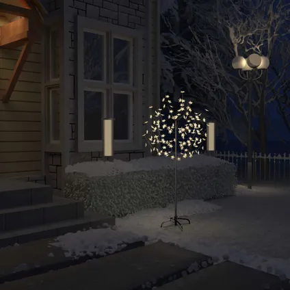 vidaXL Kerstboom 120 LED's warmwit licht kersenbloesem 150 cm 2