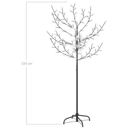 vidaXL Kerstboom 120 LED's warmwit licht kersenbloesem 150 cm 9