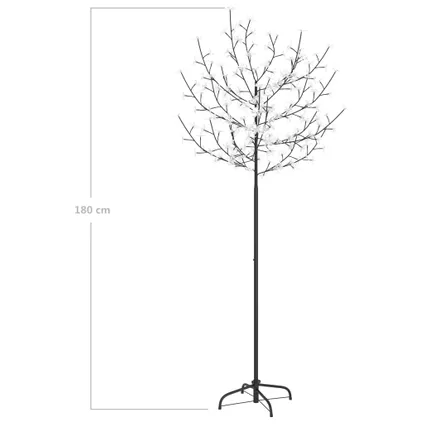 vidaXL Kerstboom 200 LED's warmwit licht kersenbloesem 180 cm 9