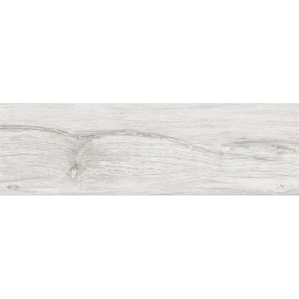 Wand- en vloertegel Alpinewood - Keramiek - Wit - 18,5x60cm - Pakket inhoud 1,m²
