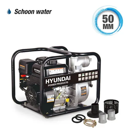 Hyundai waterpomp benzine 196cc/6.5pk zwart
 3