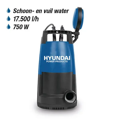 Pompe pour eaux claires & sale Hyundai 750W 2