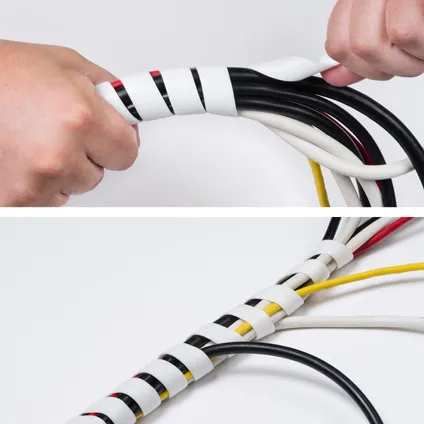Kit de gestion câbles D-Line blanc + velcro / fixations de câbles 2