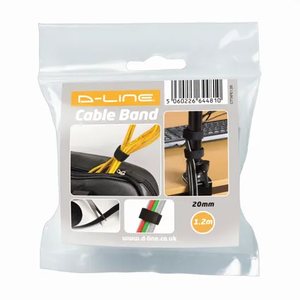 D-Line kabelbinder klittenband 20mm 1,2m zwart 6