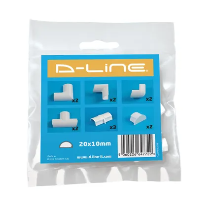 Kit de raccord D-Line à clipser pour serre-câble 20x10mm blanc 6