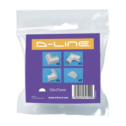 D-Line verbindingen set clip-over voor kabelgoot 50x25mm aluminium optiek 3