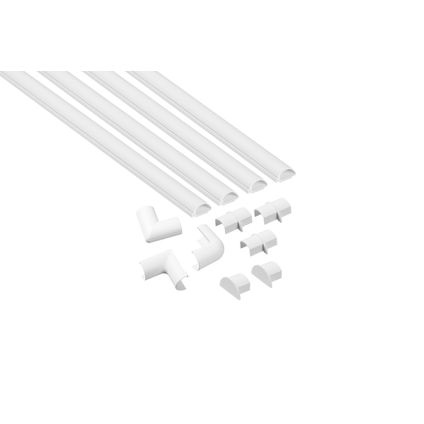 Kit de goulottes autoadhésive avec raccords à clipser D-Line 20x10mm blanc