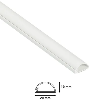 Kit de goulottes autoadhésive avec raccords à clipser D-Line 20x10mm blanc 3